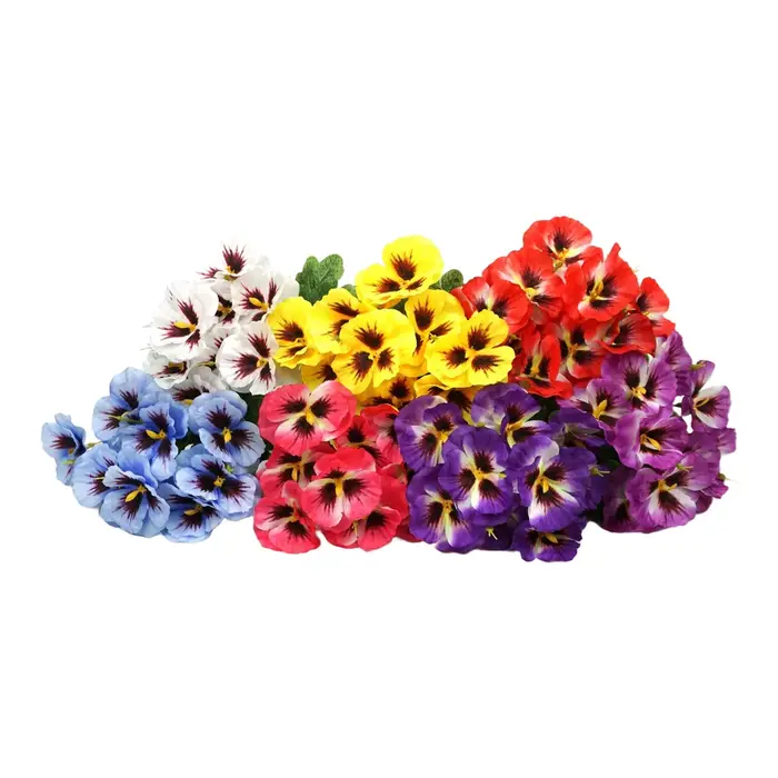 Fleurs artificielles en soie de type pansy pour arrangements floraux de mariage DIY