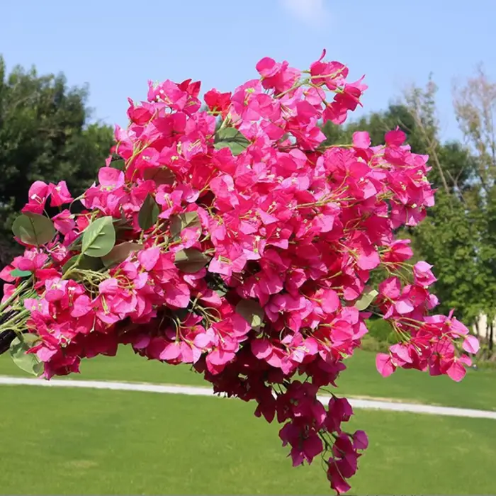 Décor d'arbre de fleur de bougainville artificielle avec 30 Branches + 4 vigne