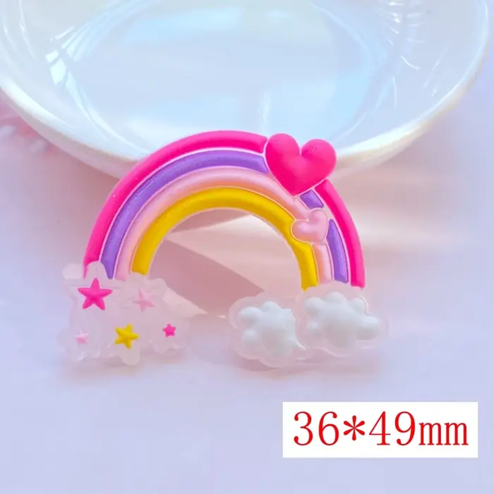 10 pièces nouveau dessin animé Transparent série arc-en-ciel PVC colle Flexible dos plat bricolage Scrapbook embellissem