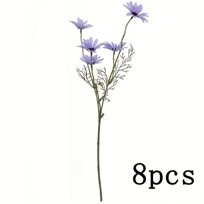 Bouquet de camomille artificielle violette à longue tige
