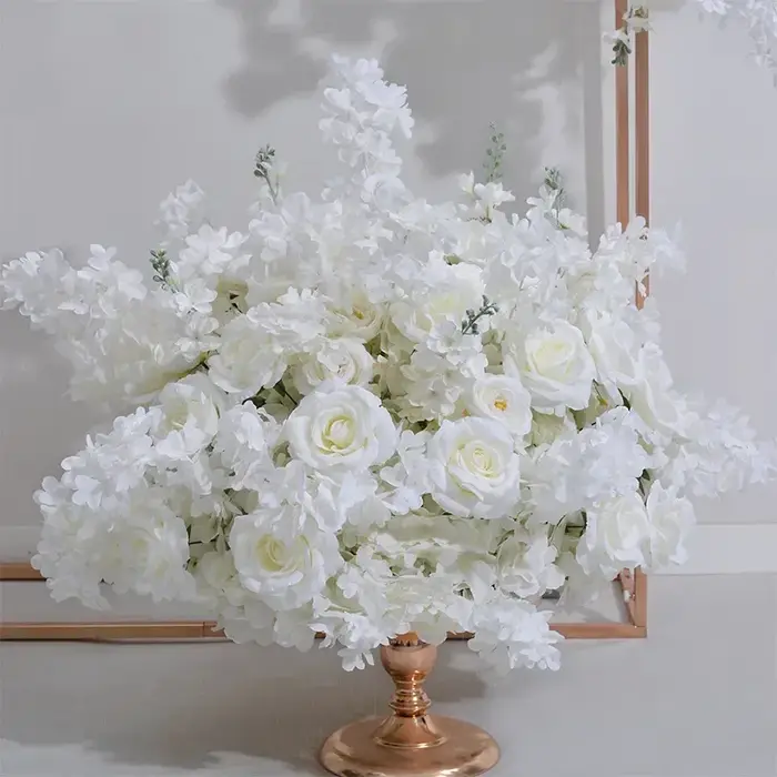 Roses de cerisier artificielles blanches