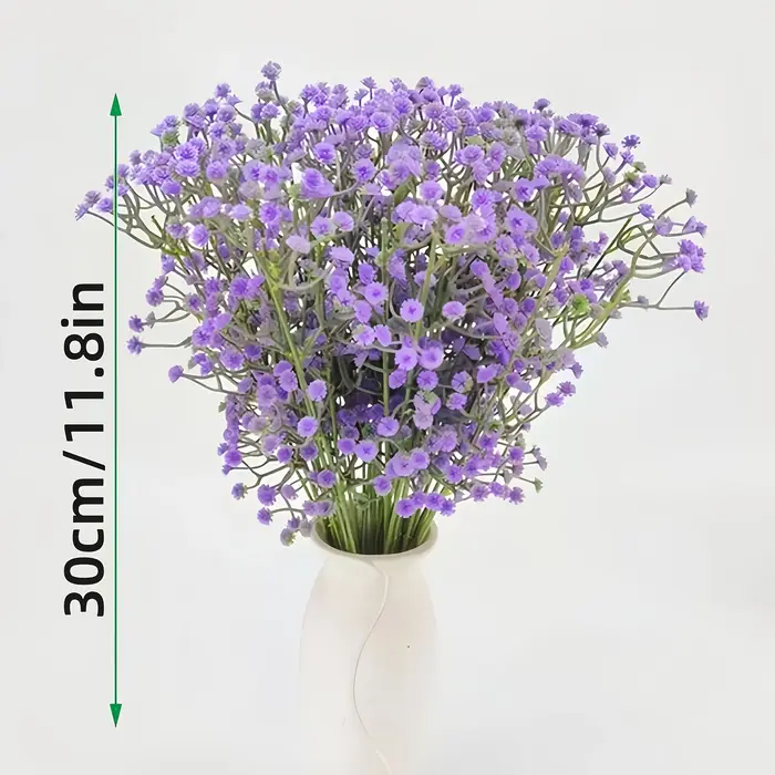 Bouquet de gypsophile artificielle - Fleurs artificielles lilas violettes, 10 bouquets, sans entreti
