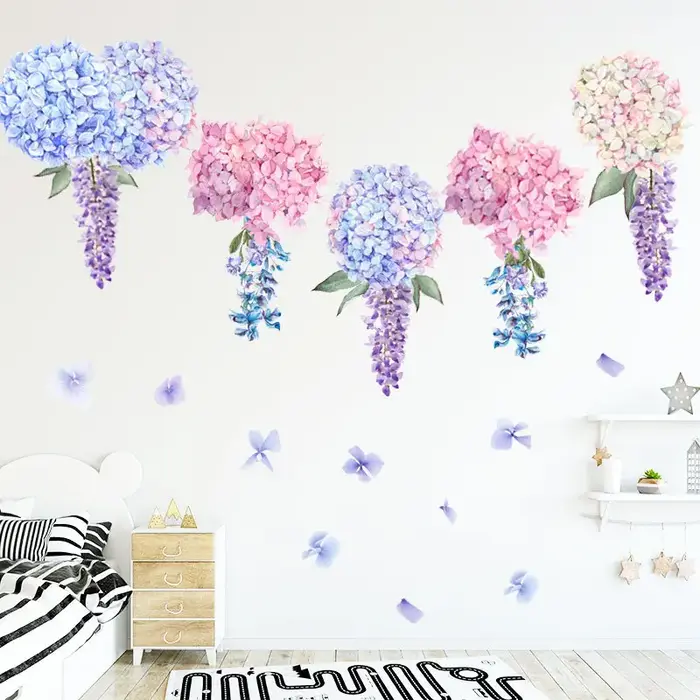 Autocollant Mural fleur de lavande violette