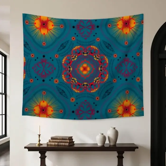 VIKAMA Tapisserie murale vintage bohème mandala en polyester
