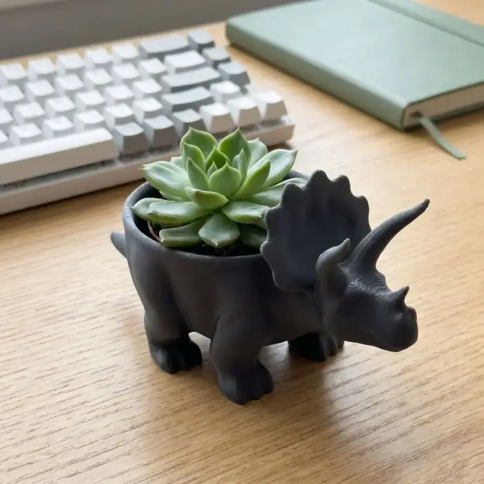 Figurine d'animal, pot de fleurs dinosaure imprimé en 3D, décoration de bureau amusante, mini pot de fleurs, ornements, petit rangement de bureau