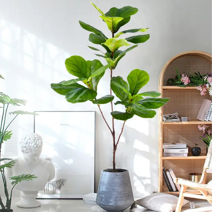 77-135 cm (53, 1 pouces) feuille de violon artificielle plante de figue de Ficus pour cour extérieure jardin balcon