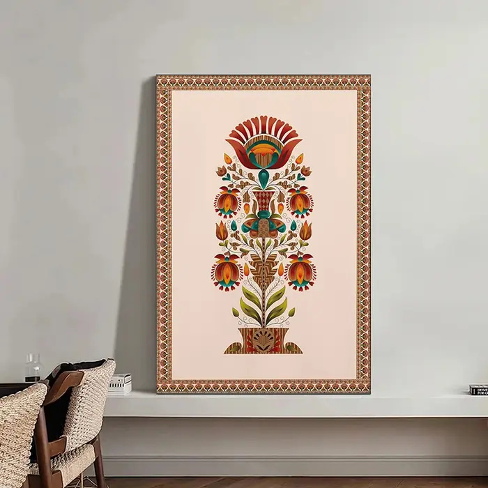 Art populaire indien imprimé Floral persan Vintage arbre de vie fleur de Lotus impressions sur toile peinture mur Art affiche décor à la maison Cuadros