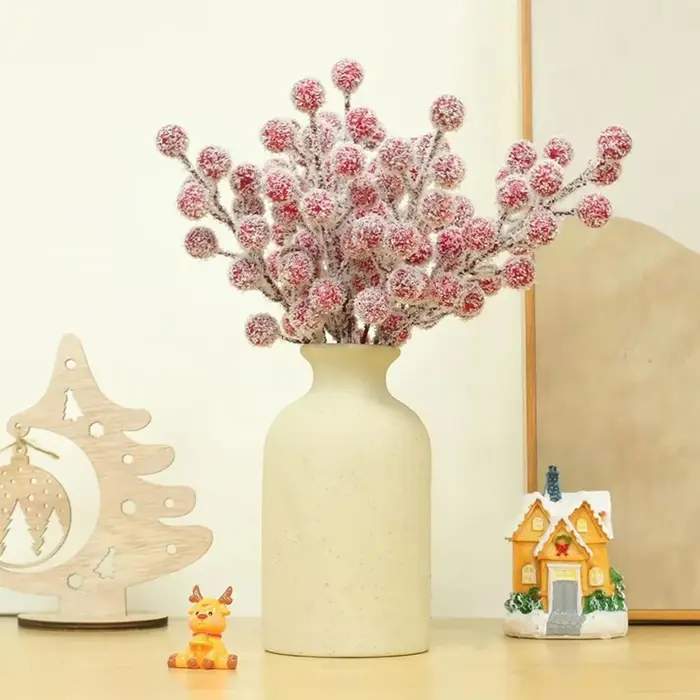 Artificialplant Chinois ilex Petit Fruit Rouge Nouvel An Noël Maison chambre En Plein Air Jardin De Mariage HolidayParty Bricolage cadeau boîte Décor