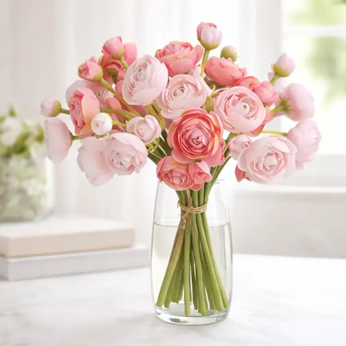 Fleurs artificielles en soie Lotus 6 pièces/lot Mini Ranunculus Bouquet