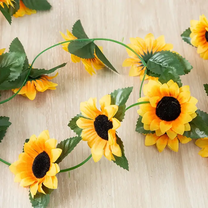 Fleurs artificielles de tournesol de 2.3m