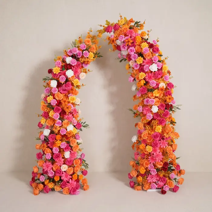 Arche de fleurs artificielles Uflower Orchid Red pour mariage