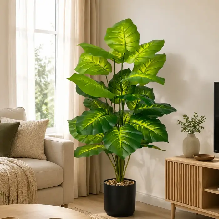 Plante artificielle Pothos de 85 cm avec pot noir
