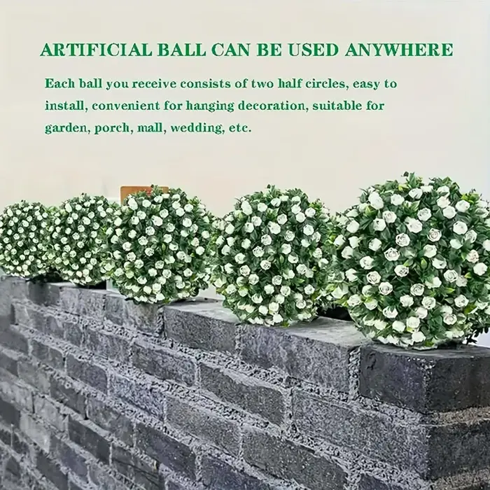 Boule d'herbe artificielle feuille d'eucalyptus plante verte fausse herbe aménagement paysager arbre hangar toit maison jardin mariage atmosphère décor