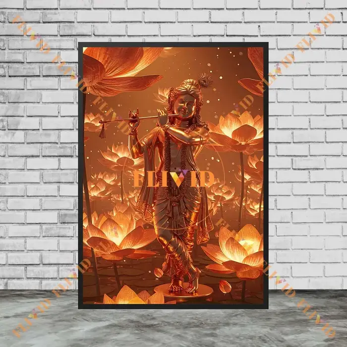 Affiche de fleurs de Lotus de la déesse hindouisme Lakshmi, images murales pour décor d'église, affi