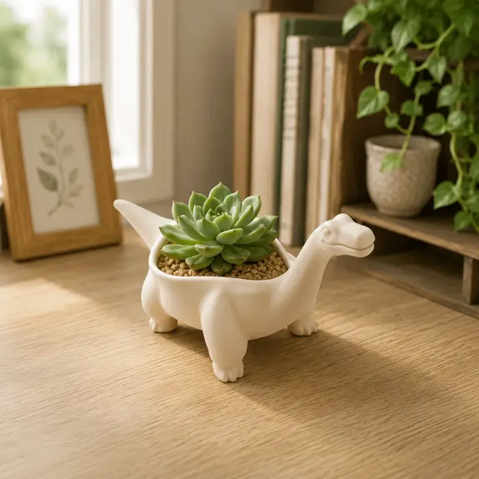 Figurine d'animal, pot de fleurs dinosaure imprimé en 3D, décoration de bureau amusante, mini pot de fleurs, ornements, petit rangement de bureau