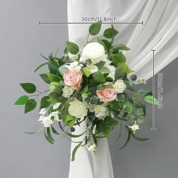 Guirlande de fleurs artificielles feuilles d'olivier et roses, décoration d'arche de mariage, arrang