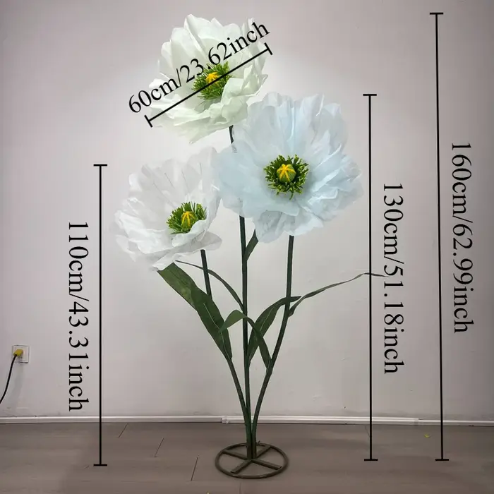 Grands fleurs artificielles pavot