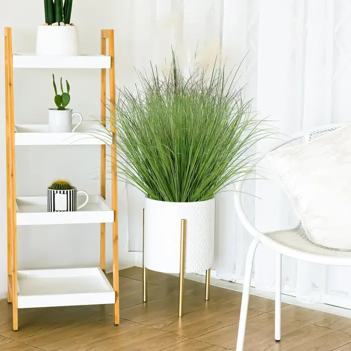 30 Pièces de Plantes Artificielles Vert Foncé à Pointes Rouges de 50 cm