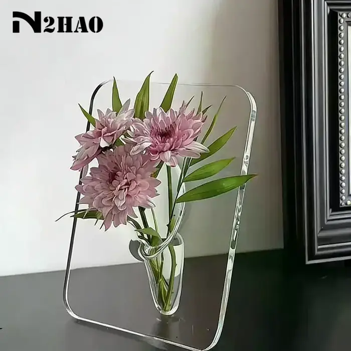 Vase à fleurs en acrylique transparent