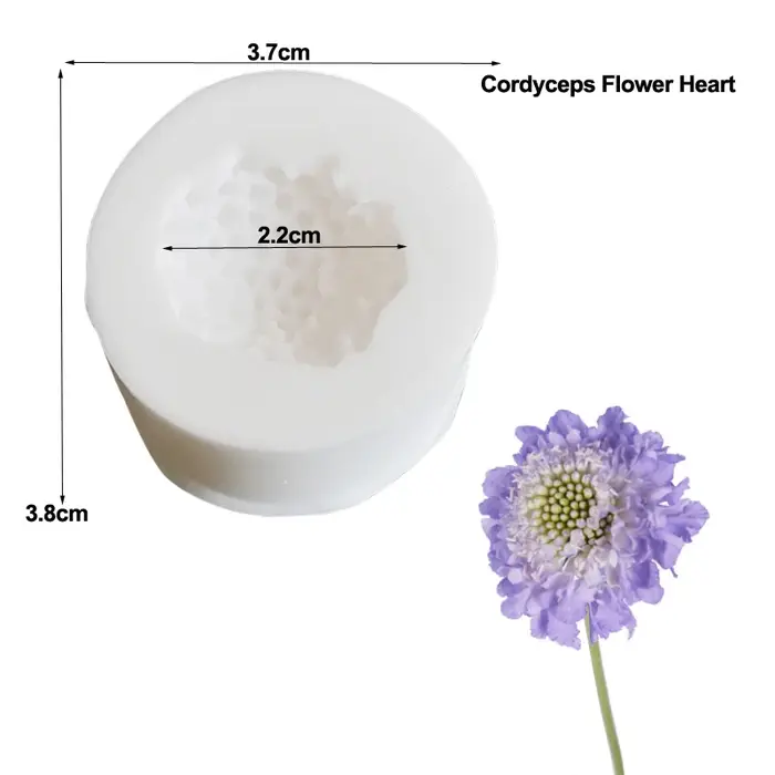 Scabiosa étamine coeur fleur veine Silicone moule Fondant Sugarcraft gomme pâte résine argile eau papier gâteau décoration outils M2396