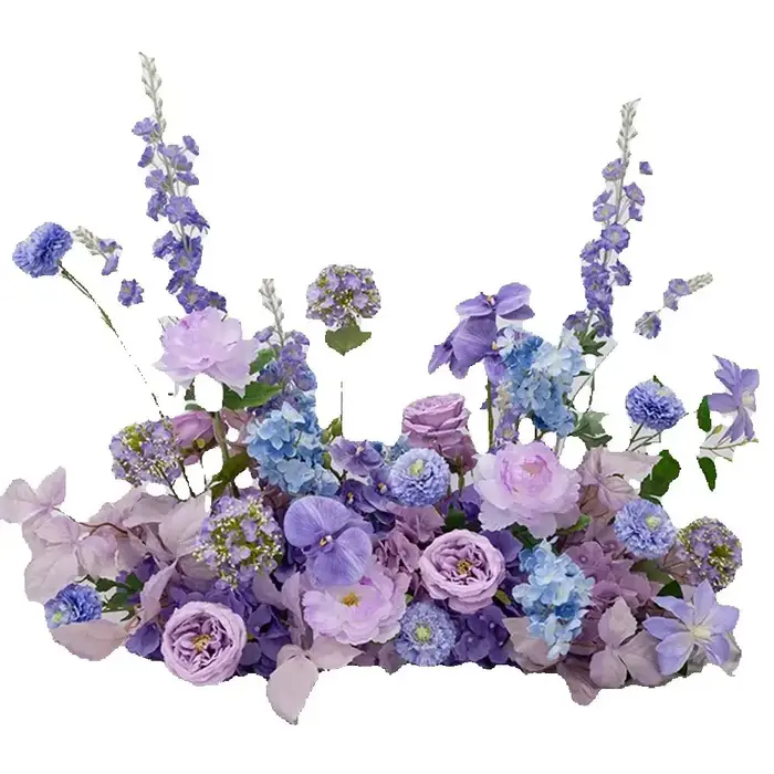 Arrangement de fleurs artificielles violettes luxueux