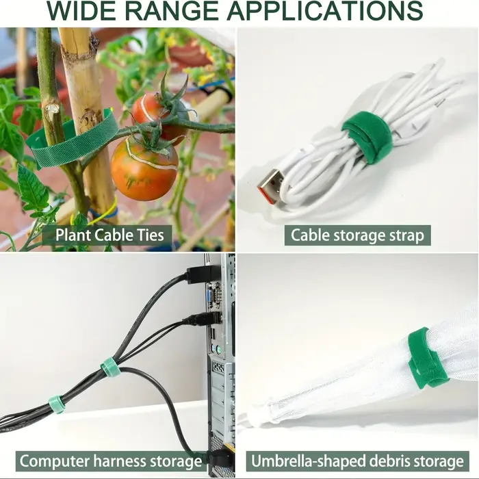 Attaches pour plantes en nylon antidérapantes réglables et réutilisables