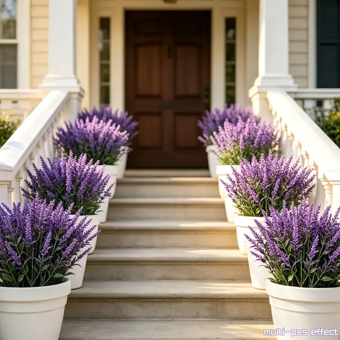1/2/3/5 pièces de fleurs artificielles de lavande, fausses fleurs de lavande violettes, adaptées à la décoration intérieure/extérieure, aux porches et aux cours.
