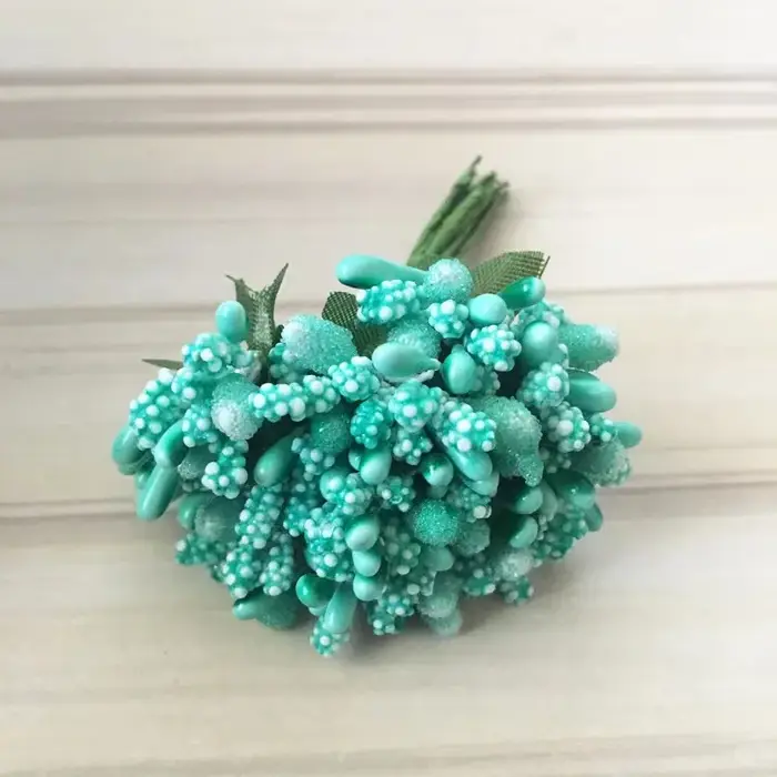 12 ~ 144 pièces/lot fleur artificielle petites baies étamine fil tige/feuilles de matériel bricolage