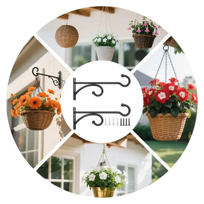 Lot de 2 supports muraux pour pots de fleurs
