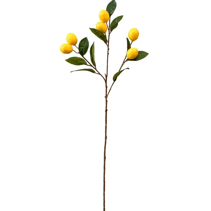 Décoration de vase DIY, branche de citron artificielle de luxe, fruit simulé en plastique fait main,