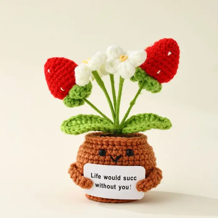 Plantes en pot tricotées à la main