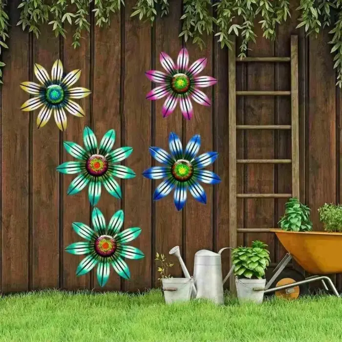 Décoration murale en fer forgé en forme de tournesol