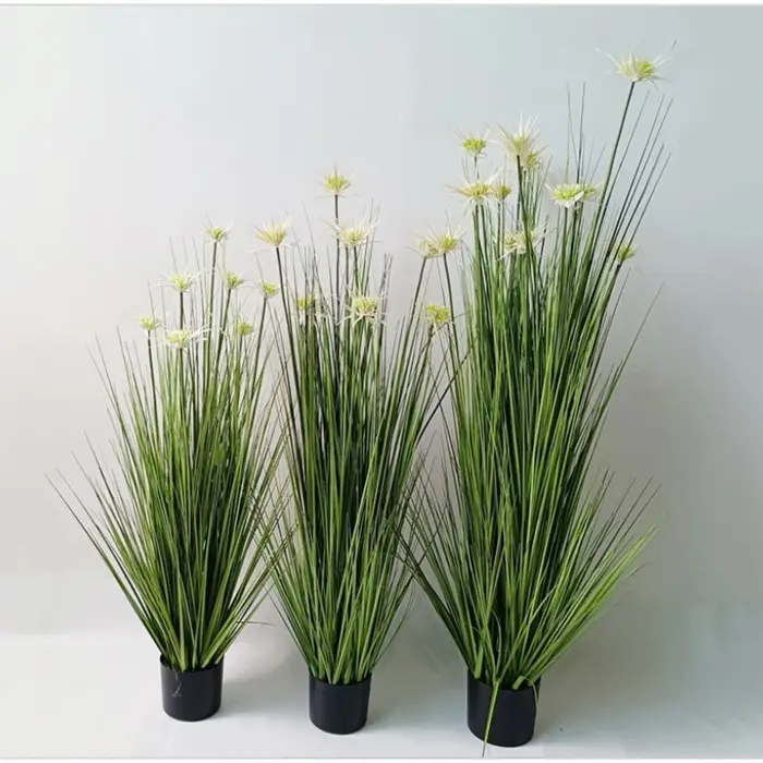 Décoration de la maison plantes vertes fleurs de roseau artificielles grande fausse plante en pot