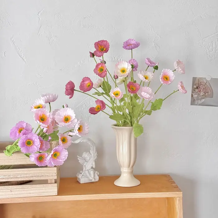 Bouquet de fleurs artificielles à 4 têtes