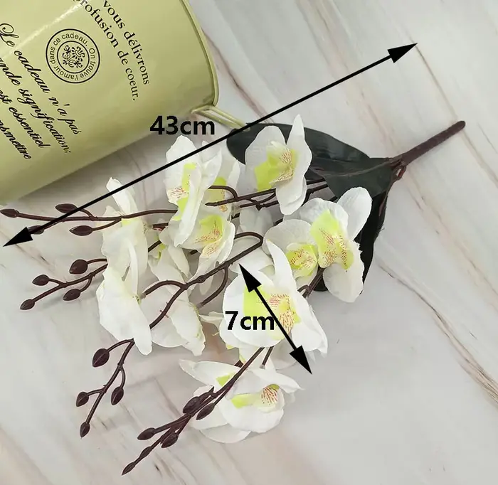 Fleur artificielle d'orchidée papillon à 5 fourchues