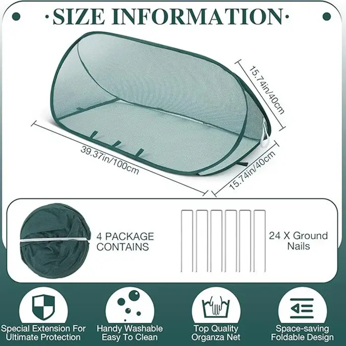 Housses de protection pour plantes d'extérieur, filet de protection pour jardin, filet pop-up lavable pour serre intérieure, cour, véranda, aménagement paysager, lit de culture surélevé