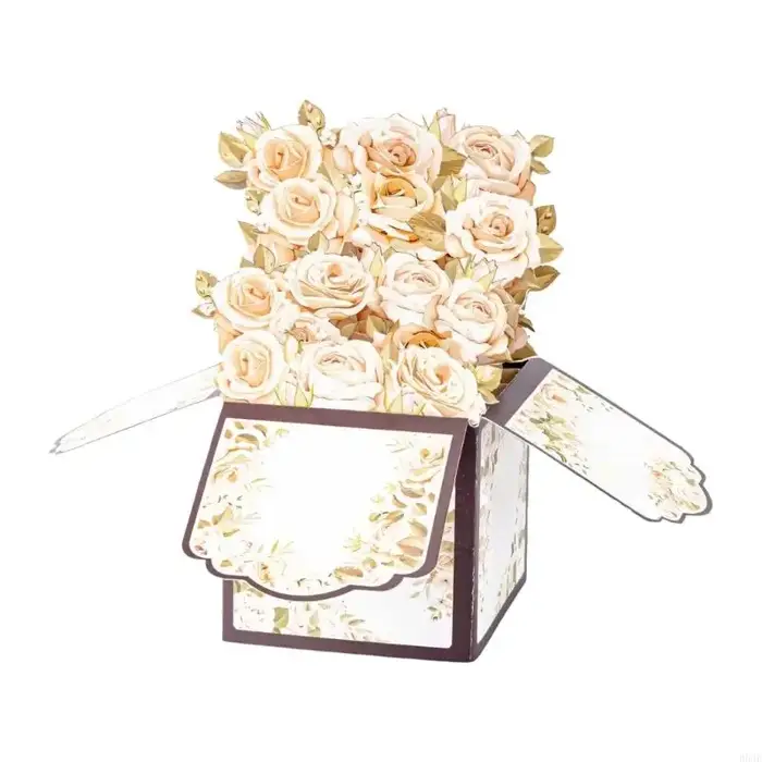 Carte d'arrangement floral artistique fabriquée à main