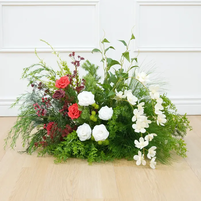 Angela Flower A9039 Mori série de noël Rose verdure Arrangement Floral arc décor nouvel an passerelle florale coureur accessoires de fête