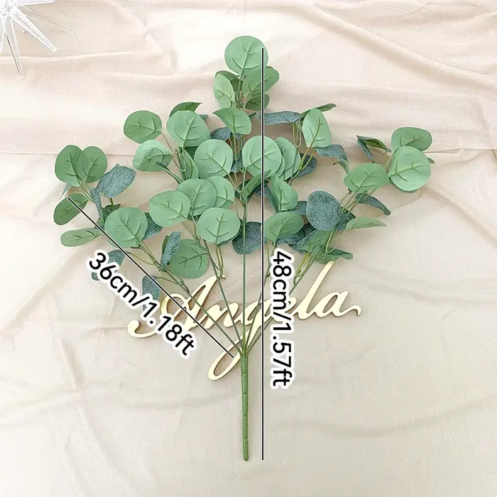 Plante verte artificielle bricolage, 5 branches, cuir chevelu floral de mariage, matériel de Gand, m