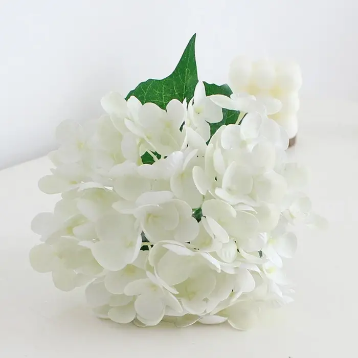 Fleur d'hortensia artificielle de 18 pouces, fausses fleurs en soie au toucher réel, pour décoration