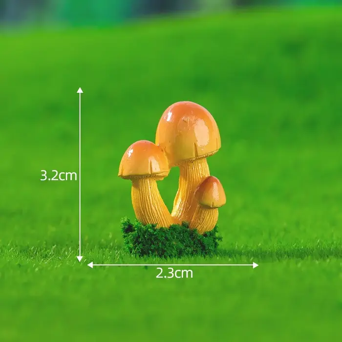 Ensemble de champignons et de plantes succulentes artificiels colorés - Ornements miniatures pour terrarium