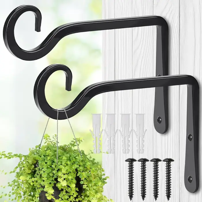 Cintre pour plantes de 6/10 pouces, robuste, pour l'extérieur, 2 paquets, support pour plantes suspe