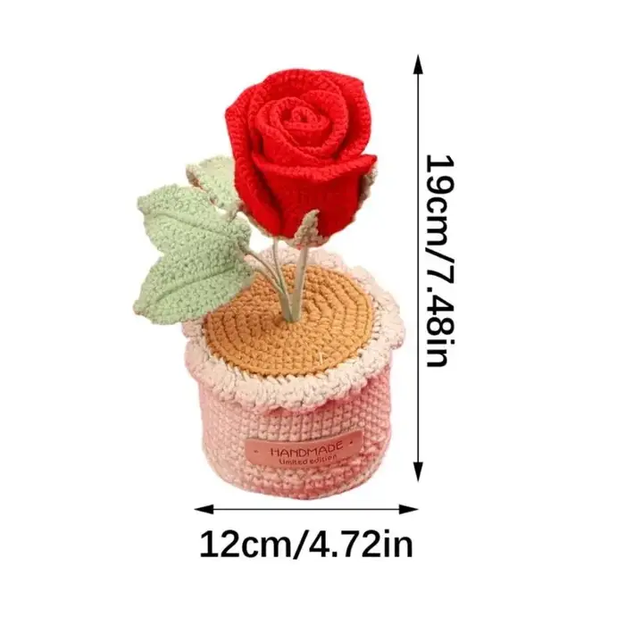 Arrangement fleurs roses Crochet