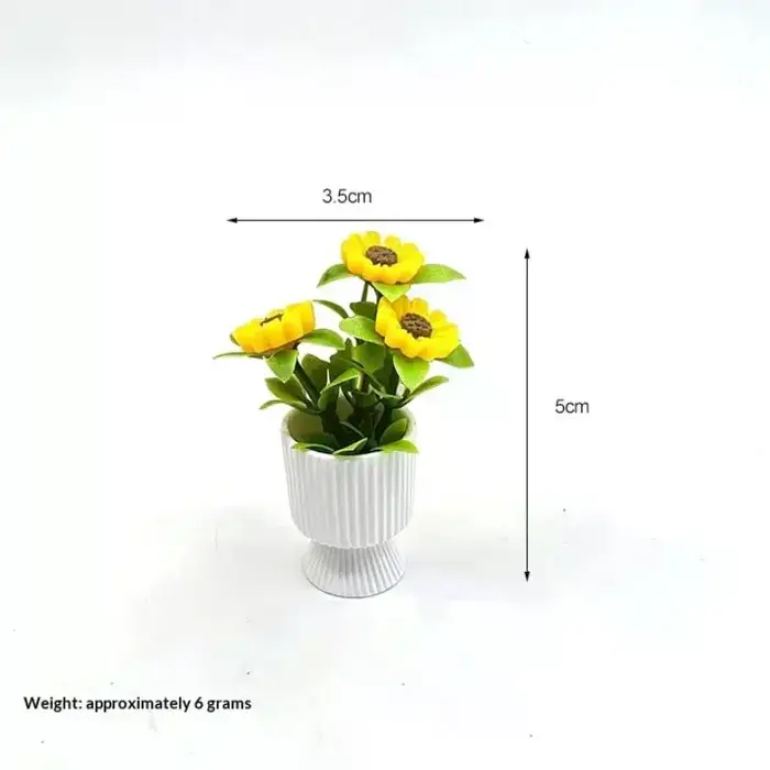 Ornement miniature de tournesol en pot