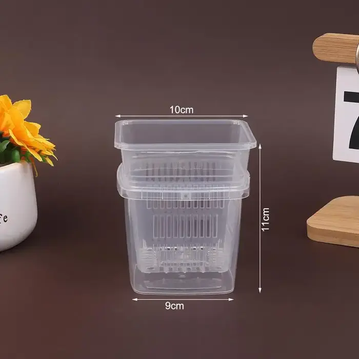 ✔ Pot à orchidées transparent avec drainage, pot de plantation en plastique à mailles pour orchidées