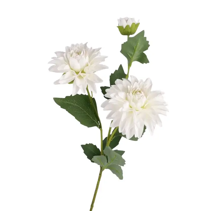 Fleur de Dahlia Artificielle de 76 cm de Long, 3 Têtes, Branche Longue, Fleur en Soie, Arrangement F