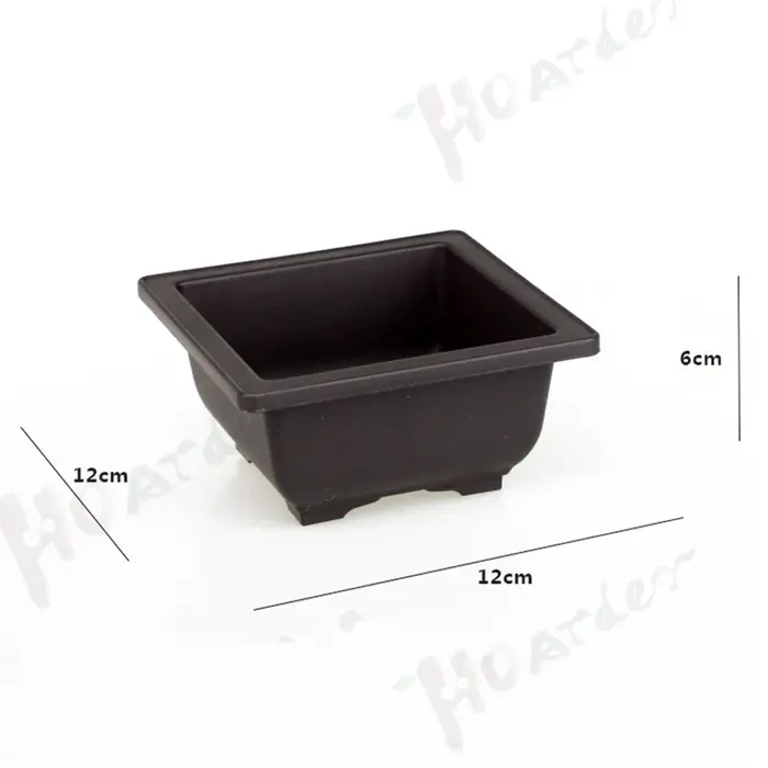 Pots d'entraînement avec plateau en plastique pour plantes bonsaï, carré pour fleurs, succulentes Po