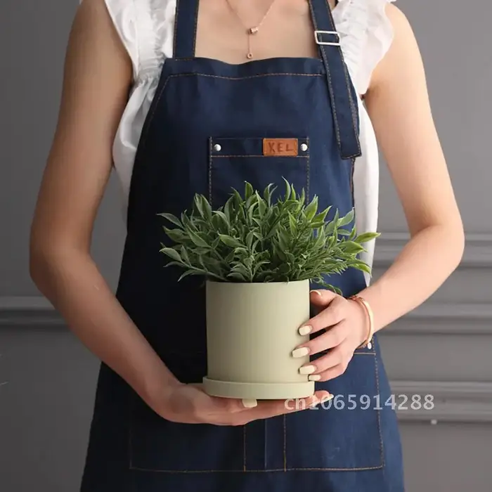 Pot de plantes en céramique nordique avec plateau