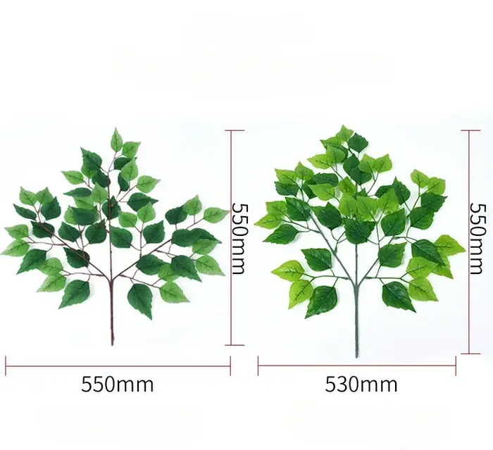 12 pièces de feuilles de bouleau artificielles