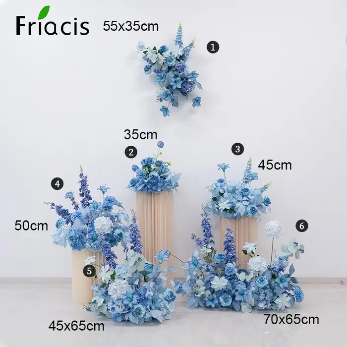 Nouvelles fleurs artificielles bleues